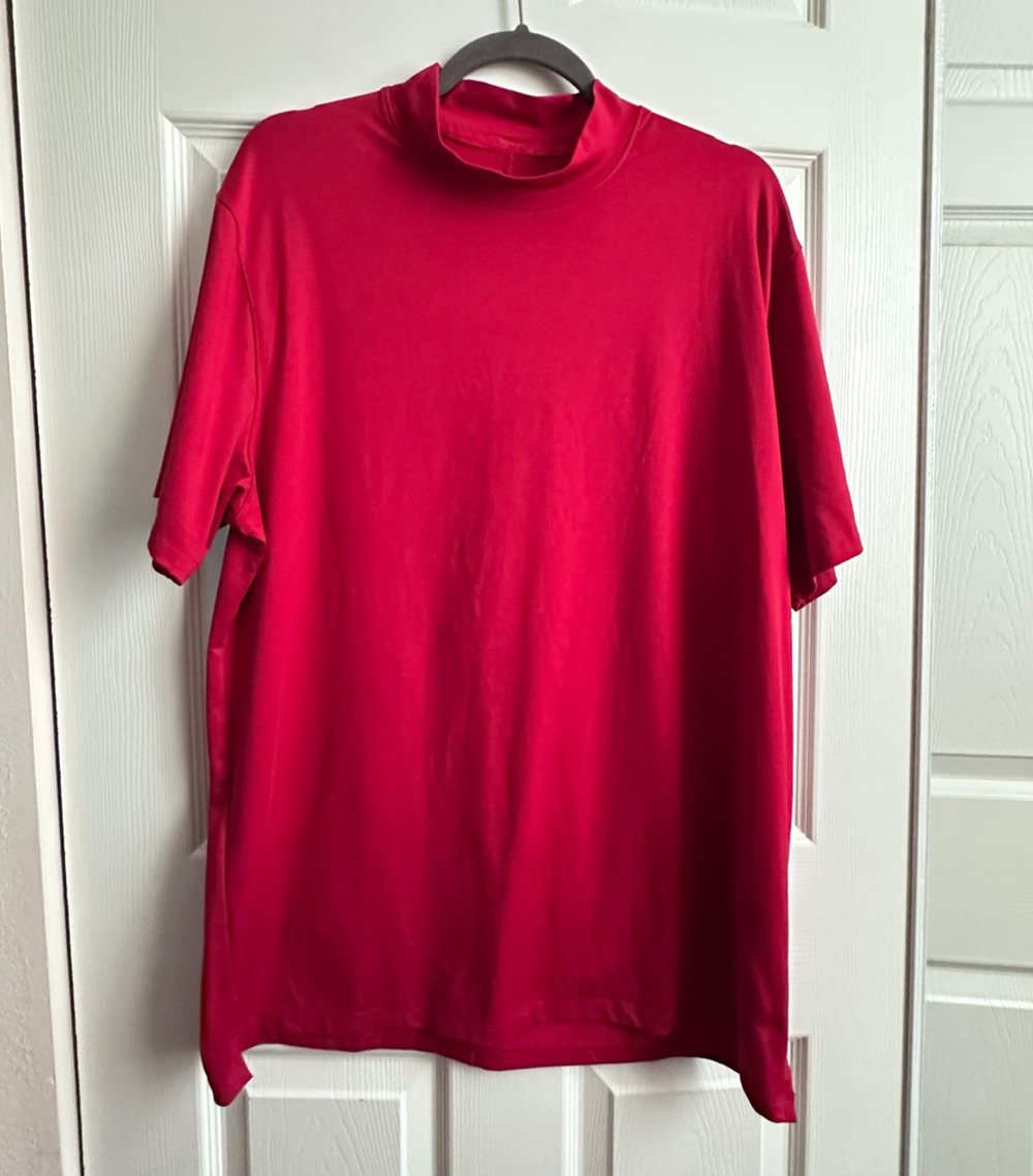 Nike Golf TW Tiger Woods Mens Large Red Dri-FIT Vapor Mock Neck BQ6724-687
